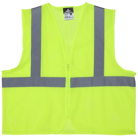 Mcr Safety Hi-Vis Economy Safety Vest 5XL Class 2 , Zipper 0 Pockets V2CL2MLZX5